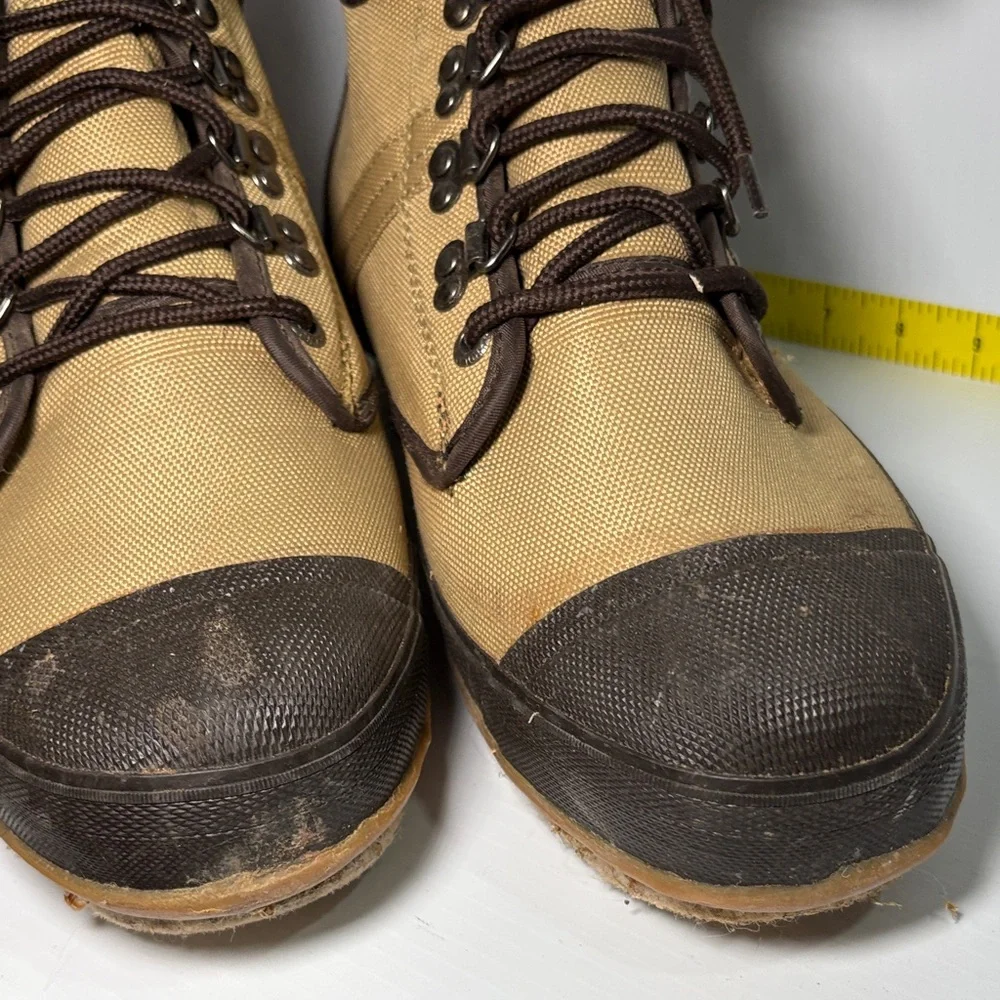Proline fishing wadding boots felt bottom Tan and Black Boots steel shank box 15